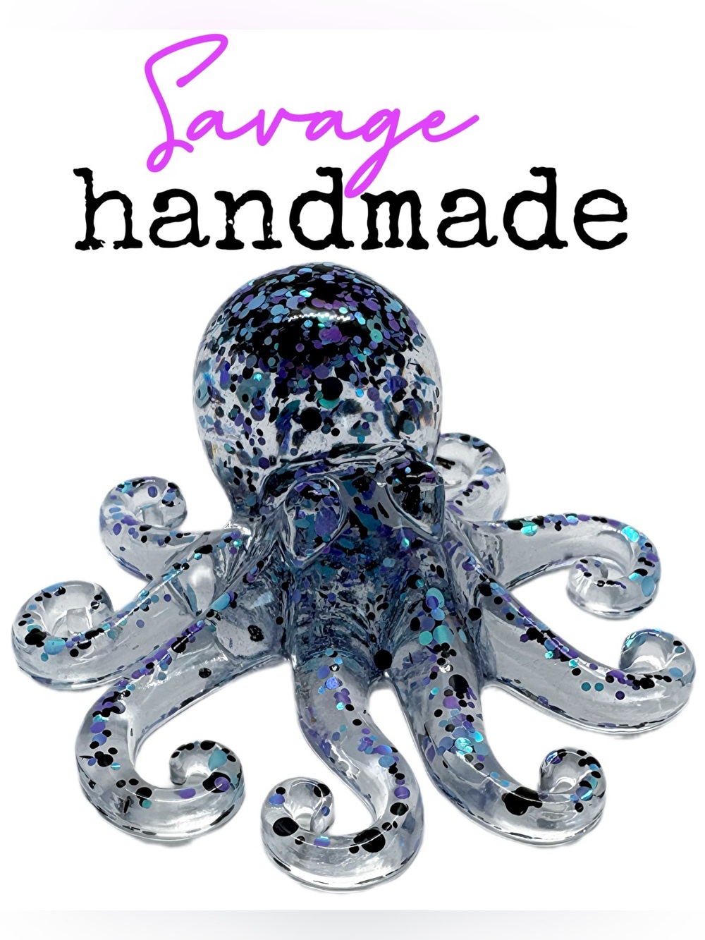 Handmade Resin Confetti Octopus Home Decor